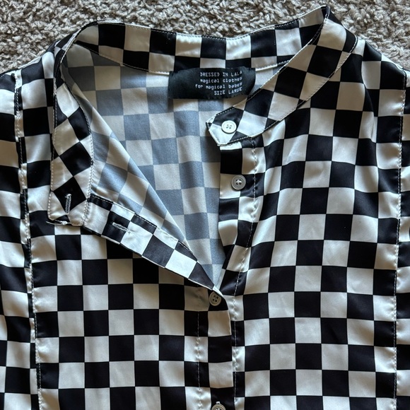  Dressed in LaLa Large Live a Little Oversized Top in Checkerboard - Picture 3 of 5